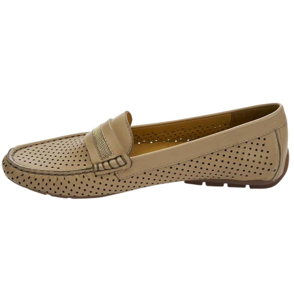 Vaneli Womens Acris Driving Loafers SIZE 6 M EU 36.5 Nude Tan Leather NIB - Picture 2 of 10